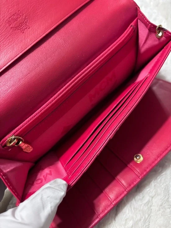 MCM Hot Pink Continental Trifold Wallet - Picture 11 of 15